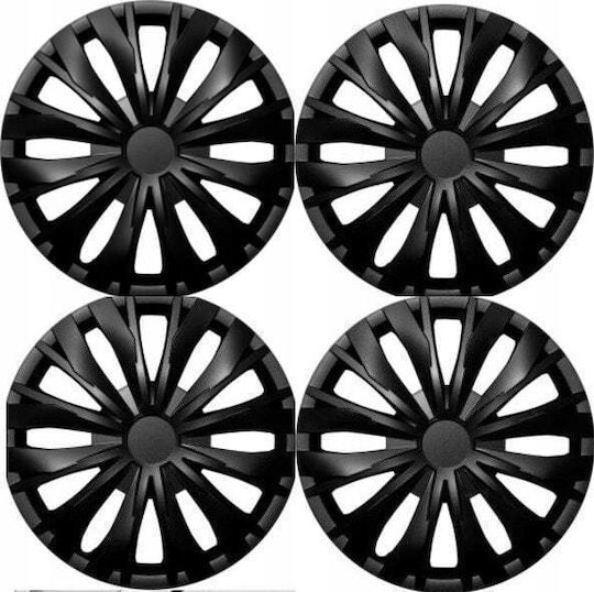 Mammooth Car Hubcap Set 15" 4pcs Black A112 2045B 15