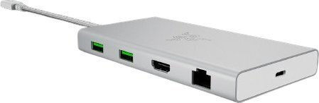 Razer USB-C Stație de andocare cu HDMI 4K PD Ethernet Argintiu (RC21-02250200-R3M1)