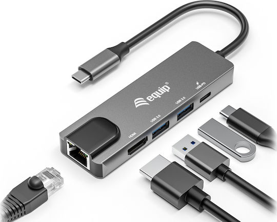 Equip USB-C Docking Station mit HDMI 4K PD Ethernet Gray (133489)