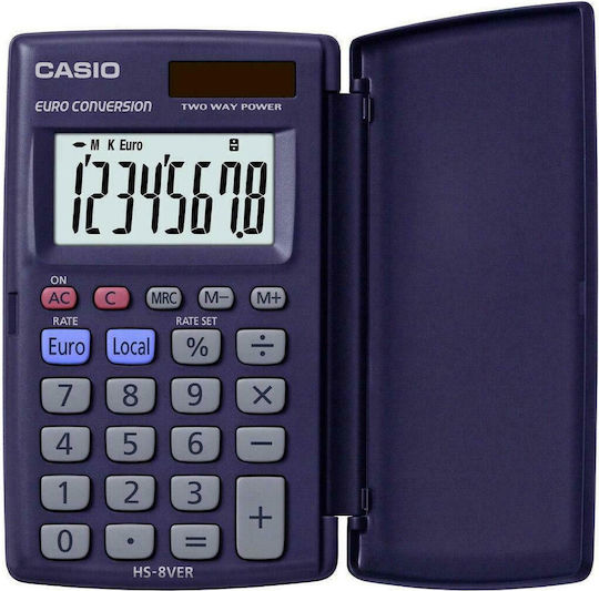 Casio HS-8VER Calculator Pocket 8 Digits in Black Color 1pcs