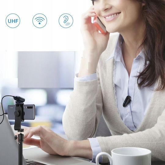 Ledgo 318C Wireless Microfon Πέτου, Clip On pentru Vocale + Mâner