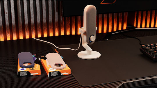 Krux Pin Μικρόφωνο με USB Type-C Επιτραπέζιο σε Λευκό Χρώμα
