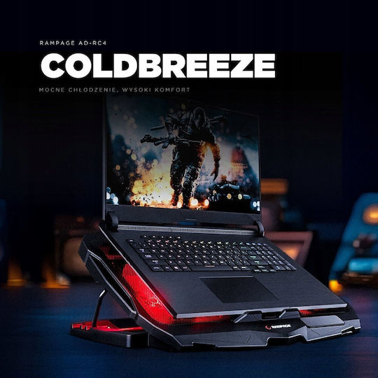 Rampage Cooling Pad για Laptop έως 15.6" με 4 Ανεμιστήρες (WEN-NB-RMPG-009)