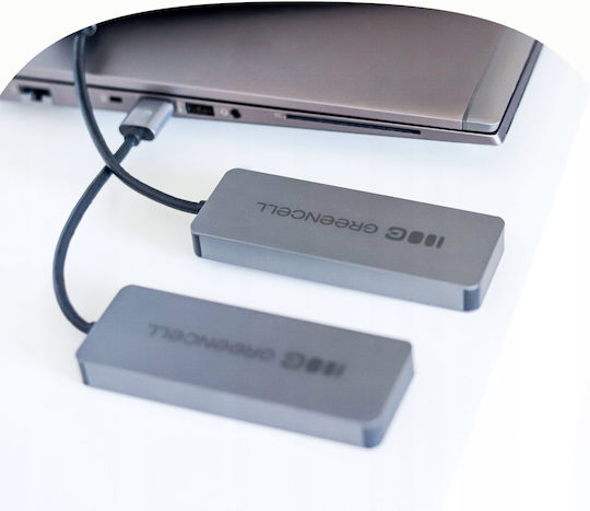 Green Cell Hub 4 Θυρών με σύνδεση USB-A Ασημί