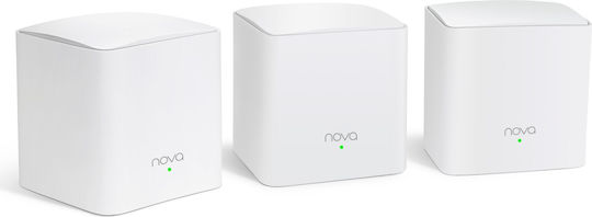 Tenda Nova MW5G WiFi Mesh Network Access Point Wi‑Fi 5 Dual Band (2.4 & 5GHz) σε Τριπλό Kit Λευκό