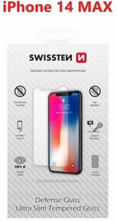 Swissten Ultra Slim Tempered Glass Premium 9H Screen Protector for Apple iPhone 14 Plus
