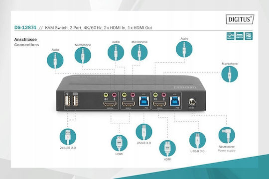 Digitus DS-12874 KVM & Data Switch
