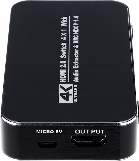 Pawonik HDMI Switch 2.0 4x1 UHD 4K HDCP HDR