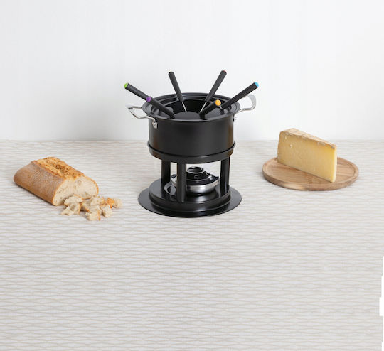 Secret de Gourmet Stainless Steel Fondue Pot with Tea Light Black 19x17x19cm