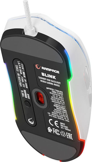 Rampage Blink RGB Gaming Mouse 12800 DPI White