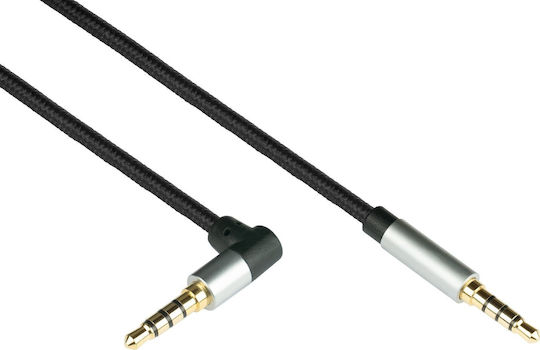 Python Καλώδιο Ήχου 3.5mm male - 3.5mm male Μαύρο 0.5m με Επίχρυσους Ακροδέκτες GC-M0231