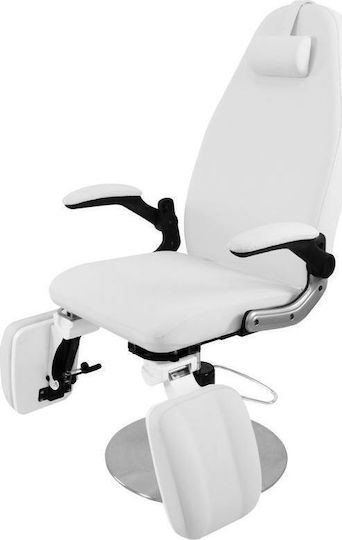 Elegant Furniture Pediküre-Stuhl Weiß mit Höhenverstellbarer Funktion und Hydraulischem Hebemechanismus