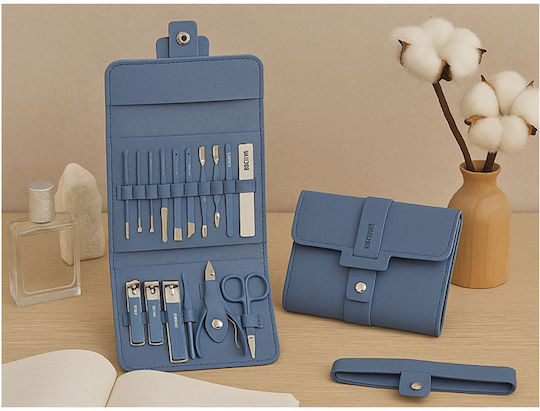 Maniküre-/Pediküre-Set 16 Teile Blaue Tasche 4p-27609