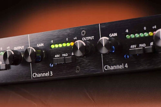 Black Lion Audio B12A Quad Microphone Preamplifier 4 Channels with Phantom Power and 4 XLR Inputs