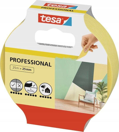Tesa Masking Tape 25m X 25mm Preci.indoor Yellow 56270