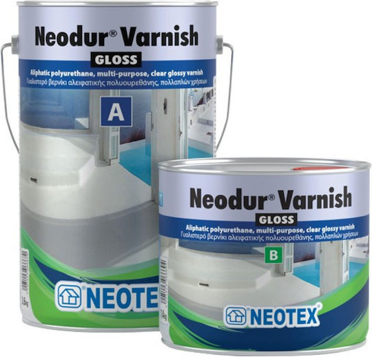 Neotex Neodur Lac de finisare Poliuretan 2-Component - 2-component Incolor Strălucitor 15lt 15kg