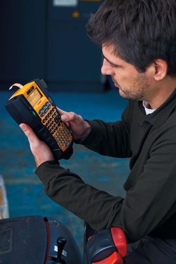 Dymo Rhino 5200 Electronic Handheld Label Maker in Yellow Color