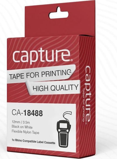 Capture Etikettenband 3.5m x 12mm in Schwarz Farbe 1Stück