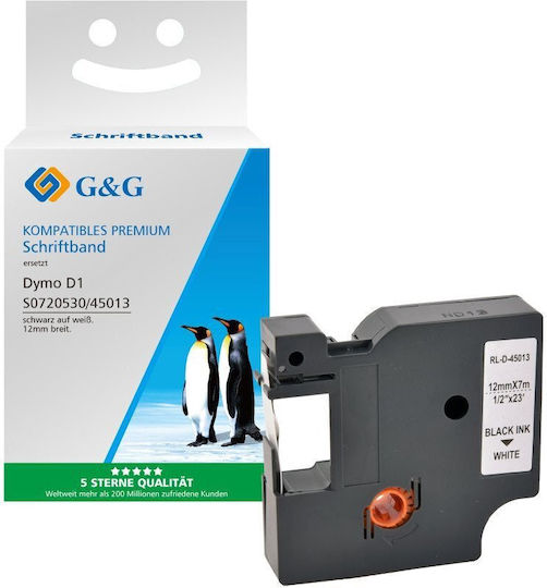 G&G Label Maker Tape 1m x 12mm Compatible With Dymo D1