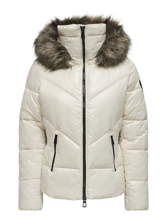 Fever Kurz Damen Puffer Jacke für Winter White