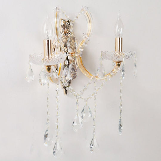 Inlight Vintage Lamp Wall with Socket E14 Transparent 35x23cm