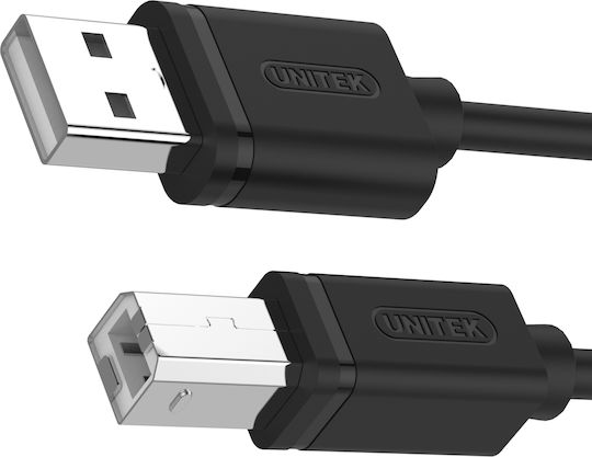 Unitek USB 2.0 Cable USB-A male - USB-B male Μαύρο 2m Y-C4001GBK