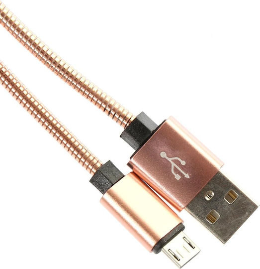 Omega Regular USB 2.0 to micro USB Cable Χρυσό 1m (OUFBB6MBOXRG)
