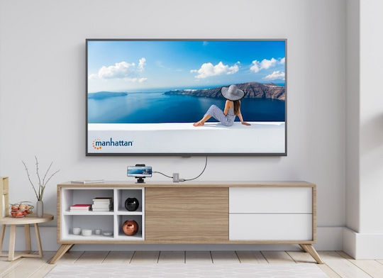 Manhattan USB-C Docking Station με HDMI 4K PD και σύνδεση 2 Οθονών Γκρι (130691)