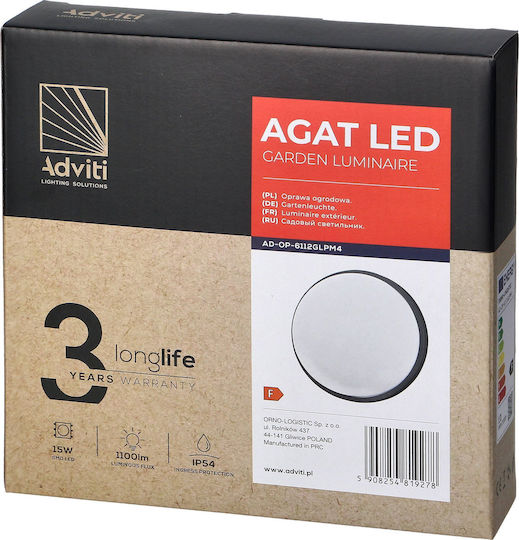 Orno Iluminat Exterior Montat Pe Perete Lampă De Tavan Led Încorporat Ip54 15w Cu Lumină Albă Naturală