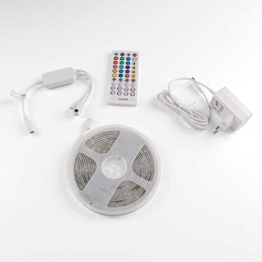 Avide Αδιάβροχη Ταινία LED ALSB5050RGBMU40-5M 12V RGB Φως 5m με Τηλεχειριστήριο