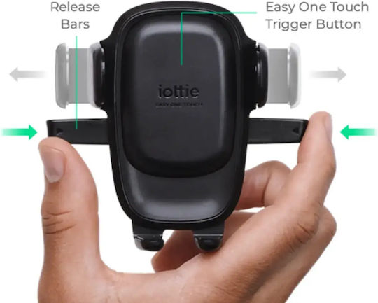 iOttie Easy One Touch Βάση Κινητού Αυτοκινήτου με Ρυθμιζόμενα Άγκιστρα Μαύρη