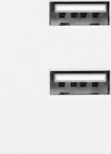 Orno Priză Mortice Cu 2 Prize USB Albă