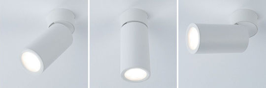 Paulmann 93087 LED таванна лампа за повърхностен монтаж Turnal 470lm 3-степенно димиране Регулируема кръгла Включва 1x6 вата димируема таванна лампа матово бяло метал 2700 K Coin