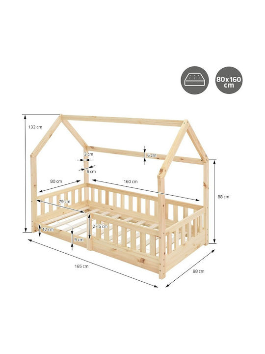 Montessori Μονό για Στρώμα 80x160cm Montessori Μονό για Στρώμα 80x160cm