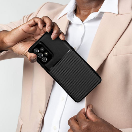 Forcell Noble Umschlag Rückseite Synthetisches Leder / Leder Schwarz (Galaxy S24 FE)