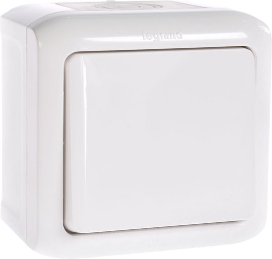 Legrand Forix 7823 Waterproof Wall-Mounted Electrical Wall Switch One-Way with White Frame