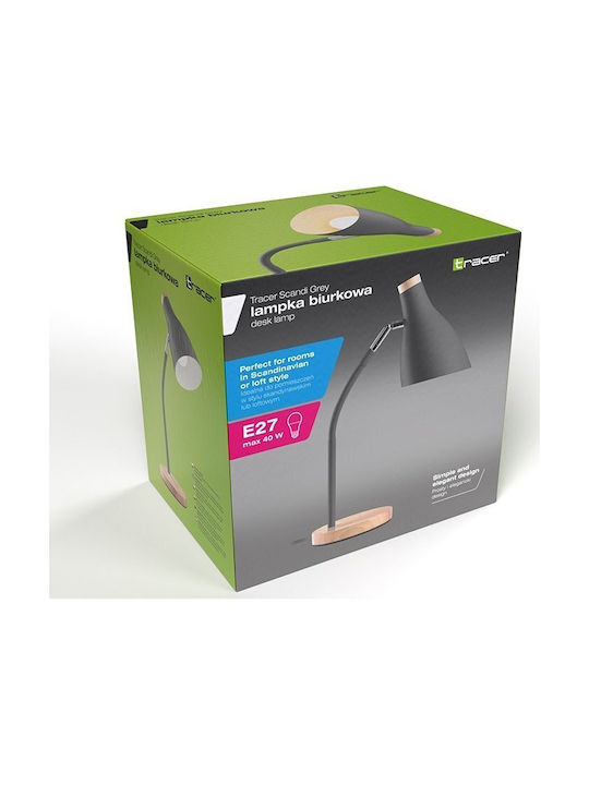 Tracer Office Lamp for Socket E27 in Gray Color