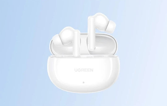 Ugreen WS205 HiTune Hybrid In-ear Bluetooth Handsfree Ακουστικά με Αντοχή στον Ιδρώτα και Θήκη Φόρτισης Λευκά
