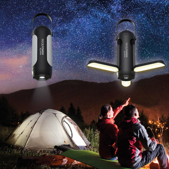 Ηλιακό Φωτιστικό Realpower Led Outdoor Light 190 Solar Black 6.000mah