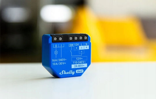 Shelly 1 Gen3 X4 Smart Switch 1 Καναλιού Wi-Fi, Bluetooth & RF 10A 4τμχ