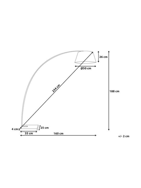 Beliani Floor Lamp White
