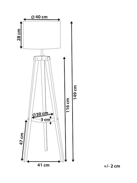 Beliani Floor Lamp White