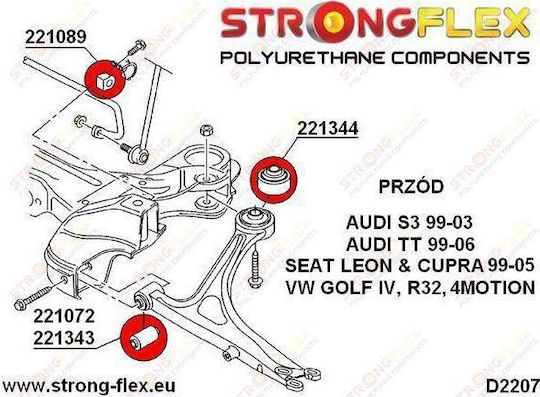 Strongflex Храсти за Audi A3 Seat Леон Volkswagen Голф 221343B
