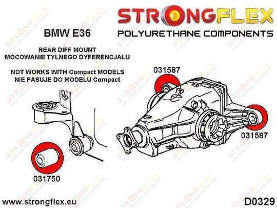 Strongflex Bushes for BMW E36 031587B
