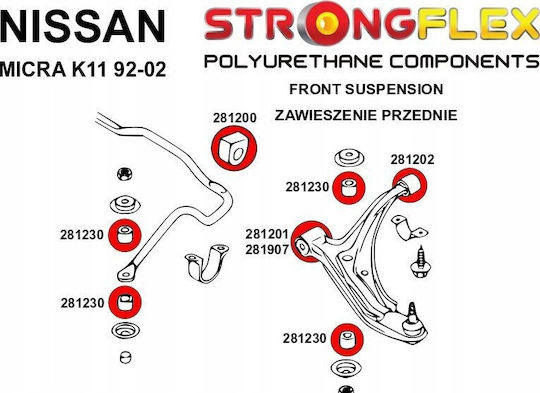 Strongflex Храсти за Nissan Micra 281907B