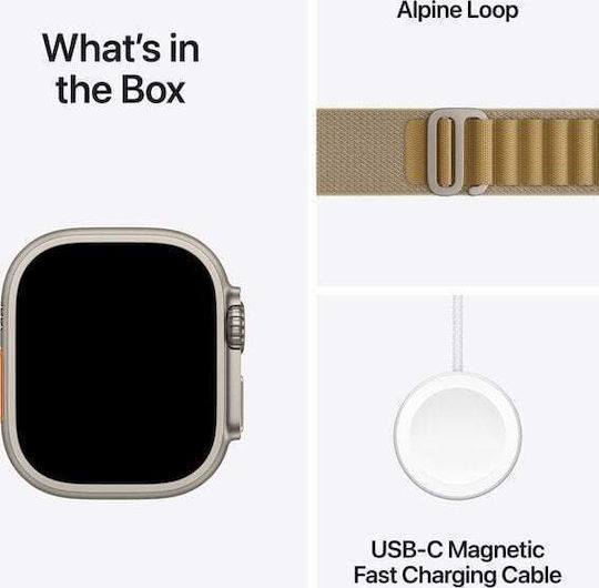 Apple Watch Ultra 2 Титан 49мм Водоустойчив с eSIM и Пулсомер (Natural with Tan Alpine Loop - Medium)