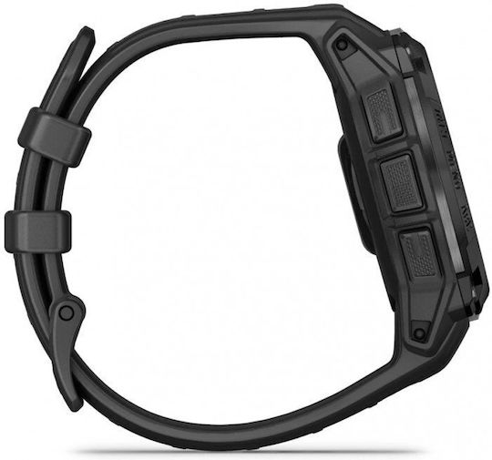 Garmin Instinct 3 Solar Tactical Edition Aluminium 45mm Αδιάβροχο Smartwatch με Παλμογράφο (Black with Black Band)
