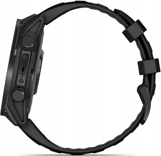 Garmin Tactix 8 Solar Titanium 51mm Αδιάβροχο Smartwatch με Παλμογράφο (Μαύρο)