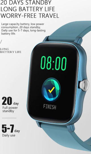 Senbono 30015 Smartwatch mit SIM und Pulsmesser (Schwarz)