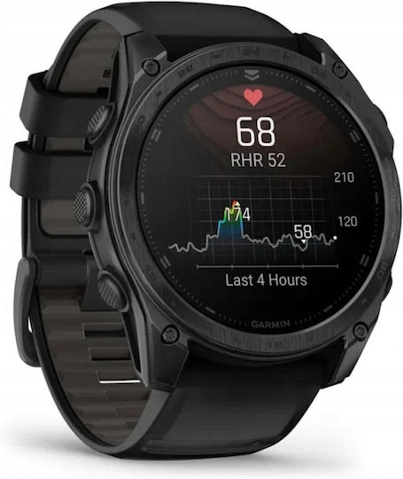 Garmin Tactix 8 AMOLED Titanium 51mm Waterproof Smartwatch with Heart Rate Monitor (Black)